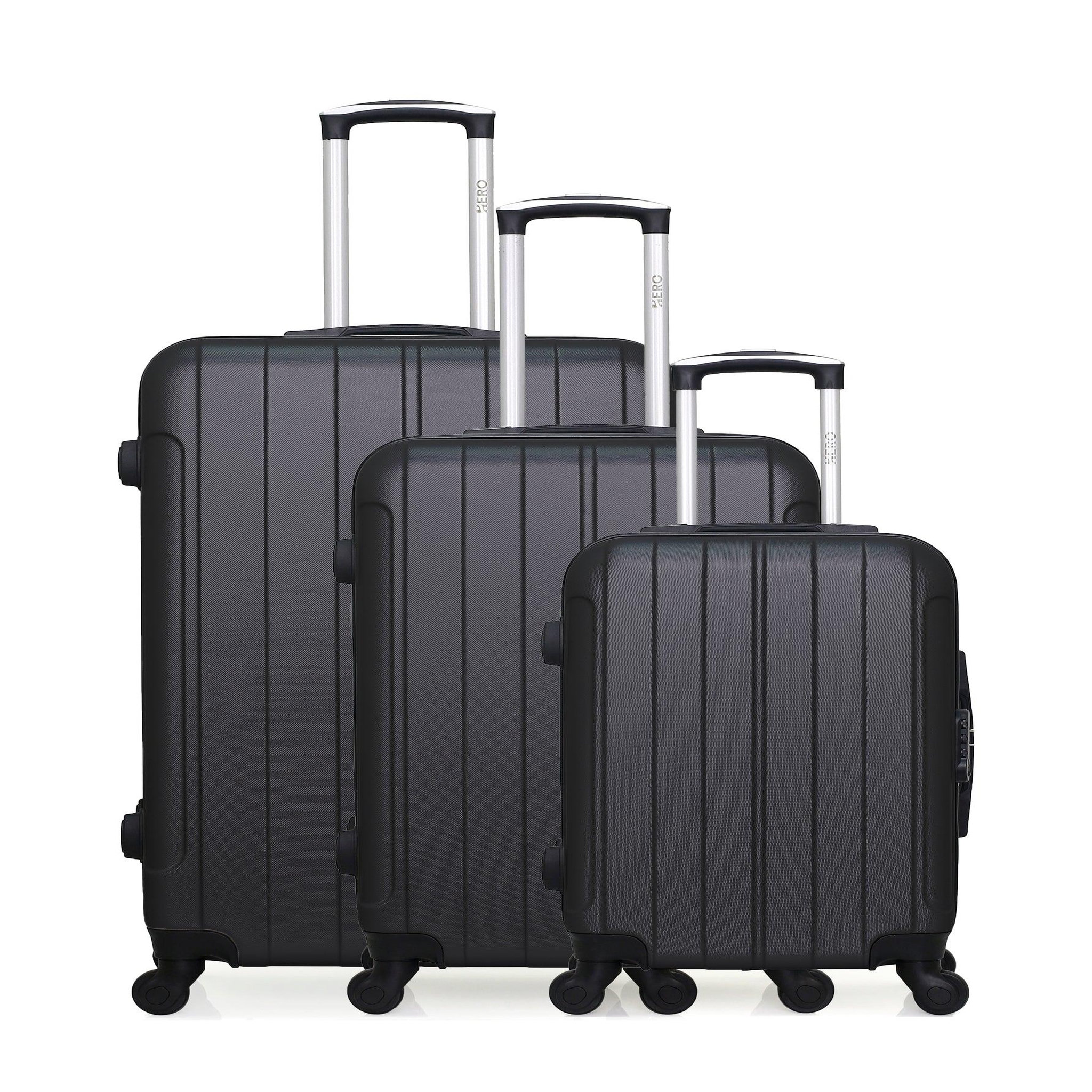 HERO Set de 3 valises rigides fogo. Coloris disponibles : Beige, Bleu, Rose, Gris, Noir