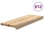 Voir la diapositive 2 : VIDAXL Marches d'escalier 12pcs non traite 70x30x2cm bois chene massif