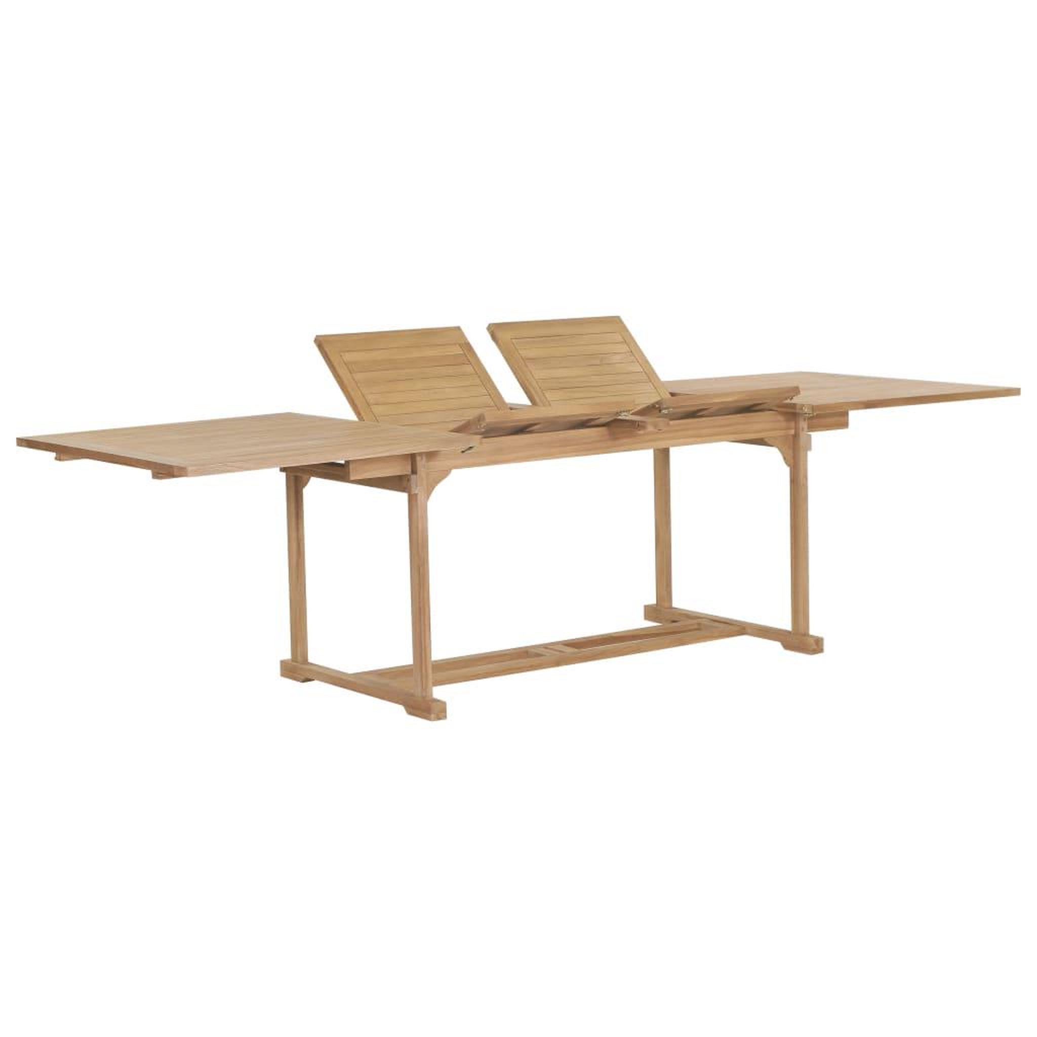 VIDAXL Table extensible de jardin 180-280x100x75 cm Teck solide