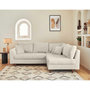 Voir la diapositive 6 : LISA DESIGN Rune - canapé d'angle droit - 4 places - avec pouf d'appoint - en tissu bouclette