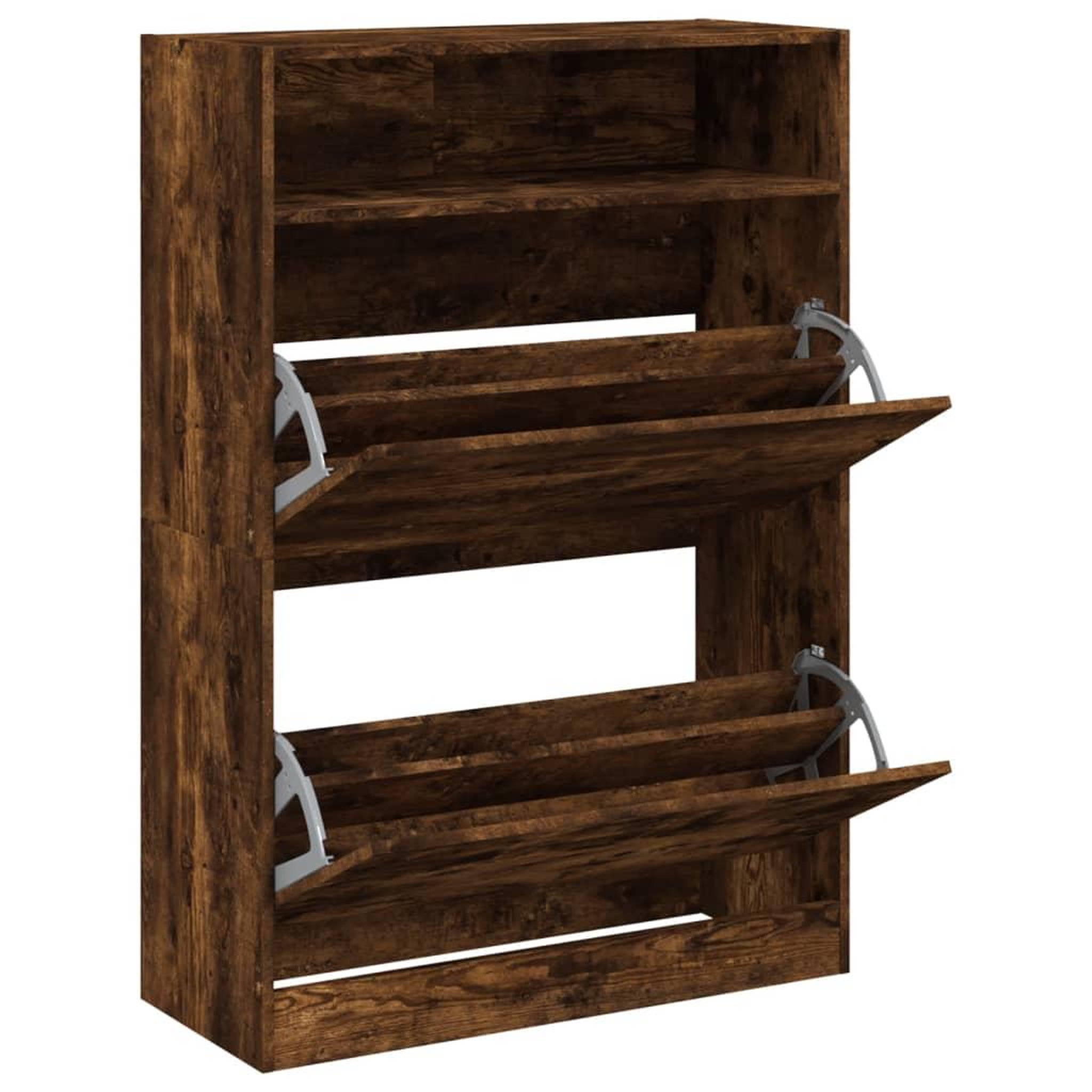 Voir la diapositive 5 : VIDAXL Armoire a chaussures 2 tiroirs rabattables chene fume
