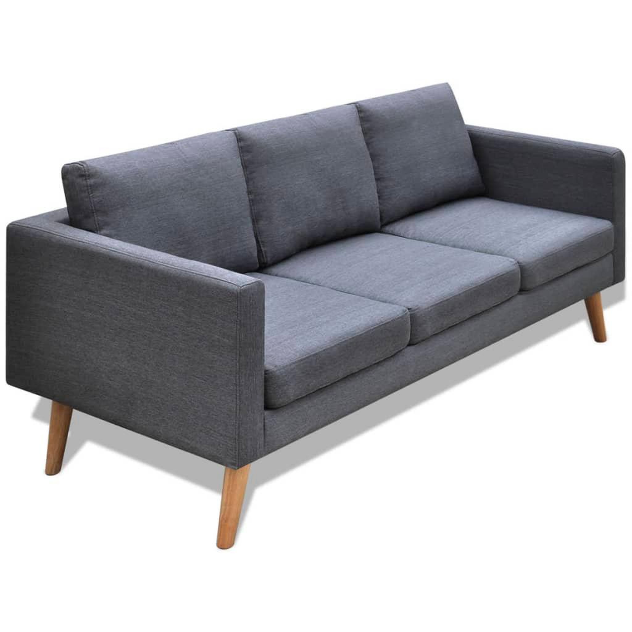 Voir la diapositive 1 : VIDAXL Canape a 3 places Tissu Gris fonce
