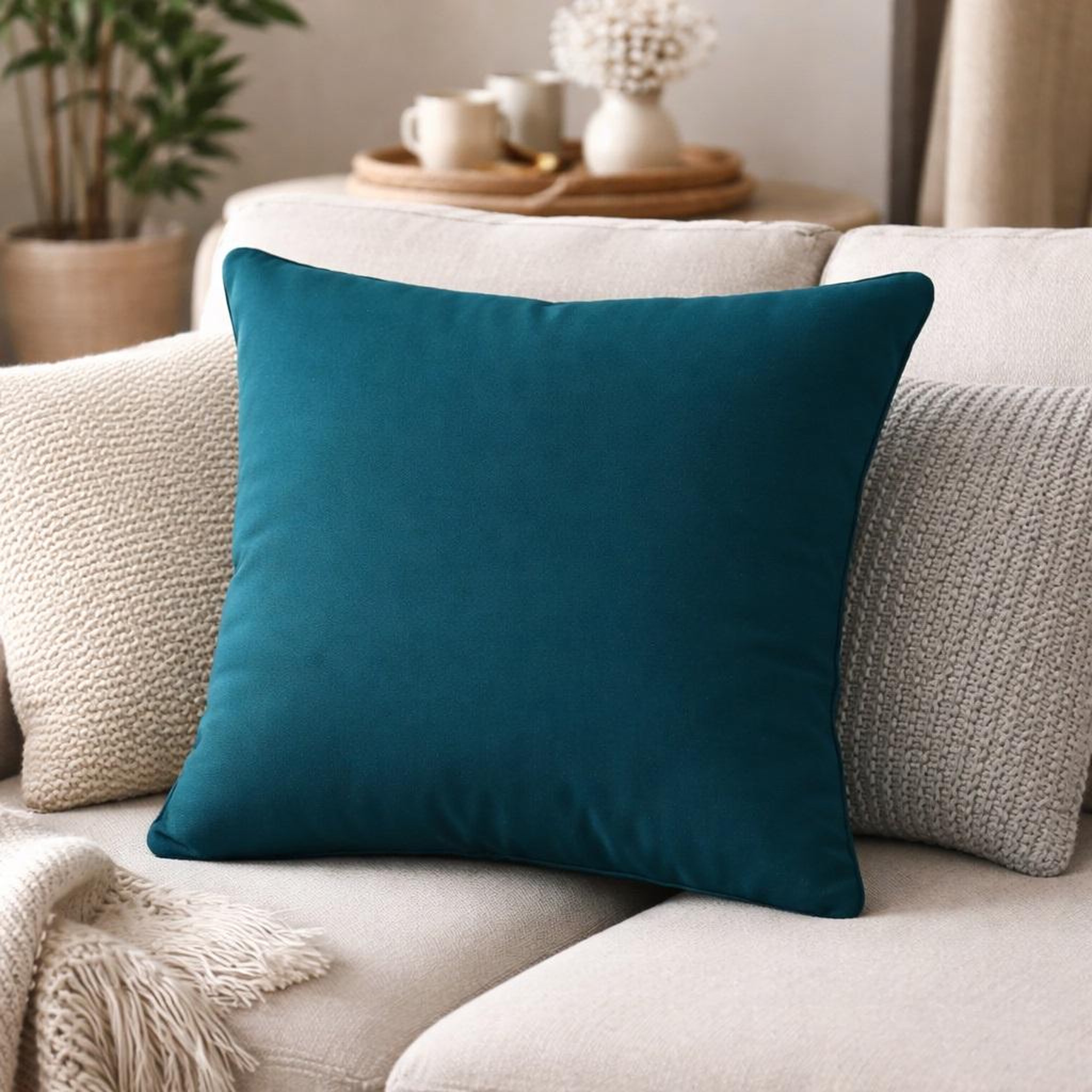 Voir la diapositive 2 : Eden Coussin en polyester uni pop color