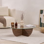 Voir la diapositive 3 : Habitat et Jardin Table basse en verre  Liya  90 x 90 x 30 cm - Noyer
