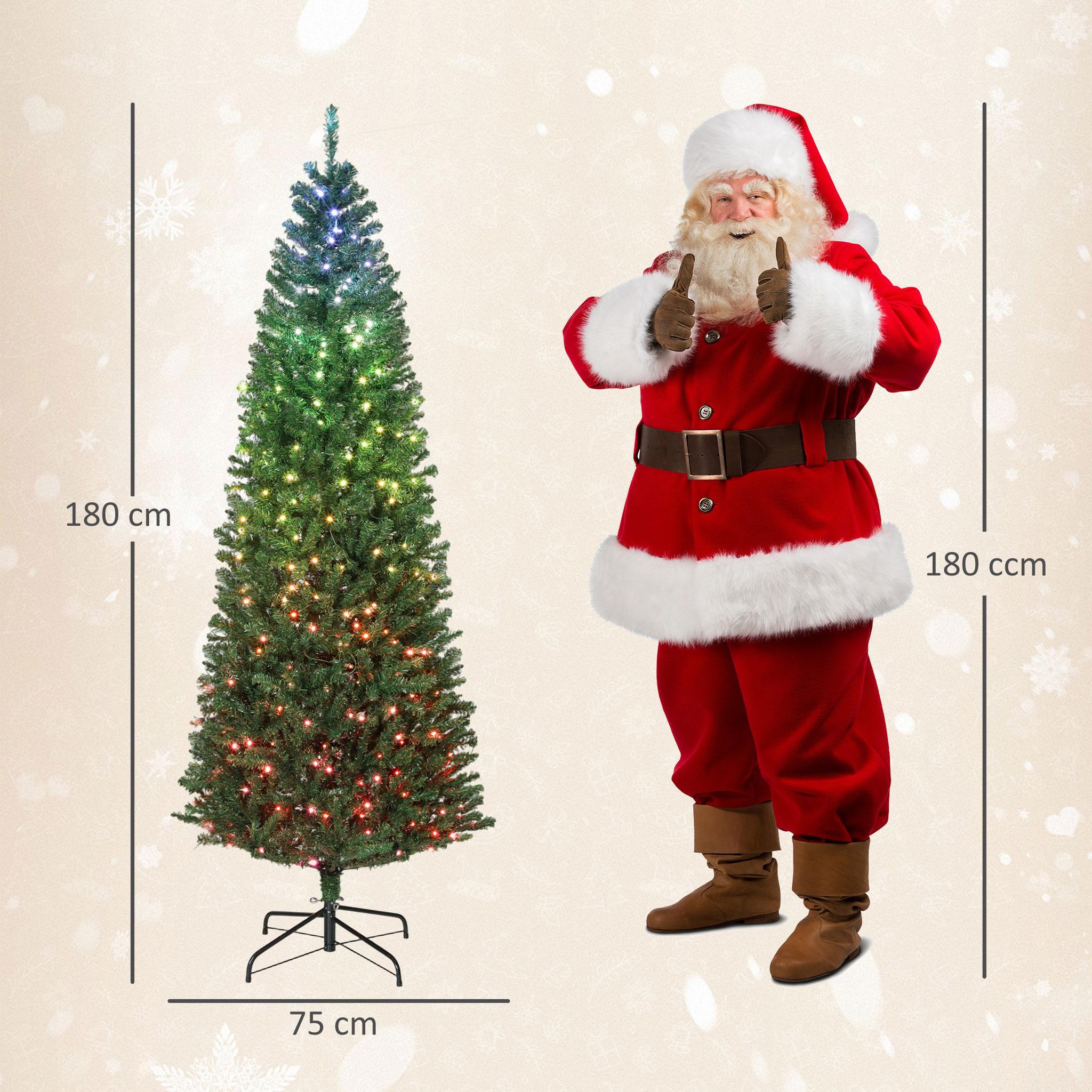 Voir la diapositive 3 : HOMCOM Sapin de Noël artificiel LED H.180 cm 899 branches télécommande 12 modes timer vert