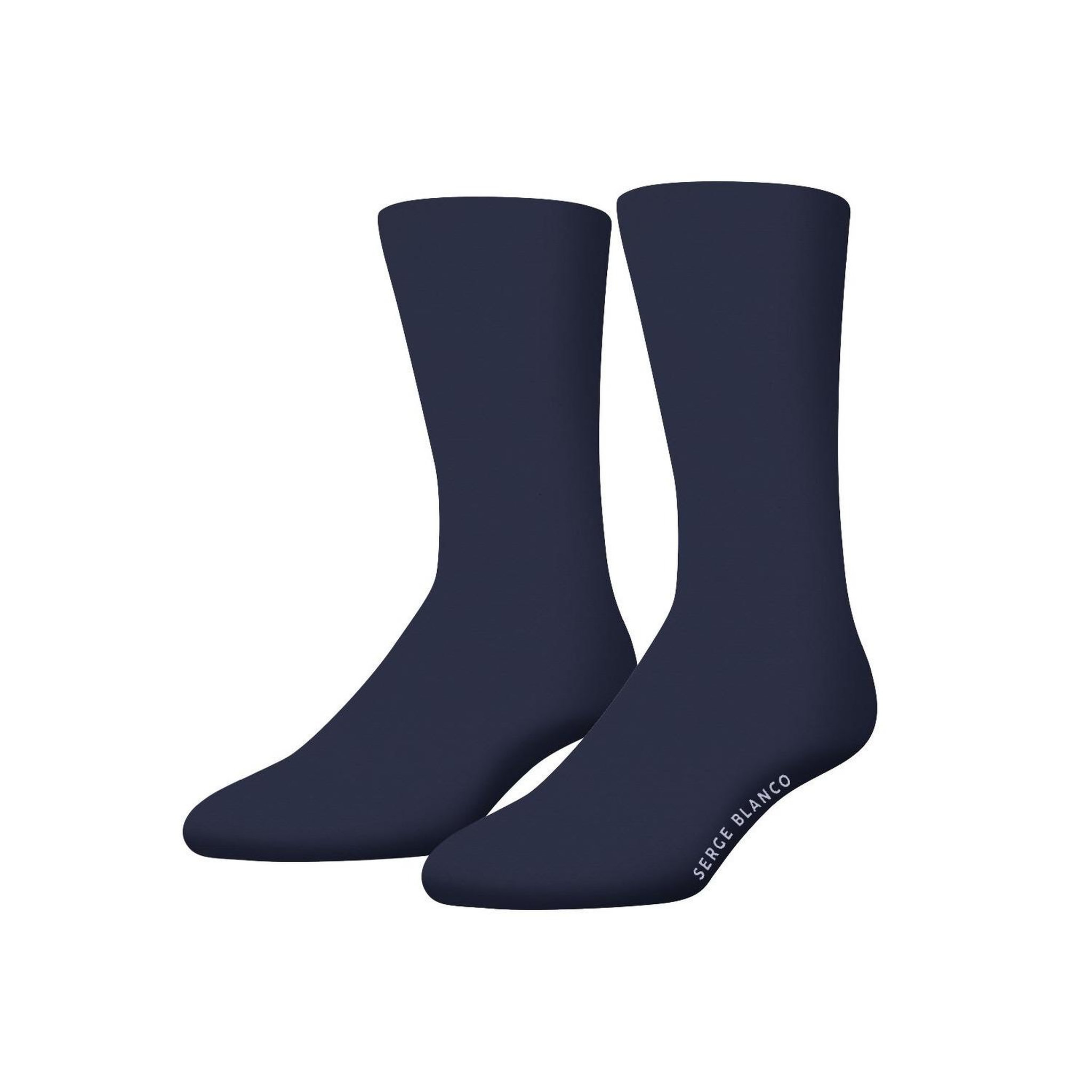 Voir la diapositive 4 : SERGE BLANCO Lot de 6 paires de chaussettes de ville homme unies modèle B