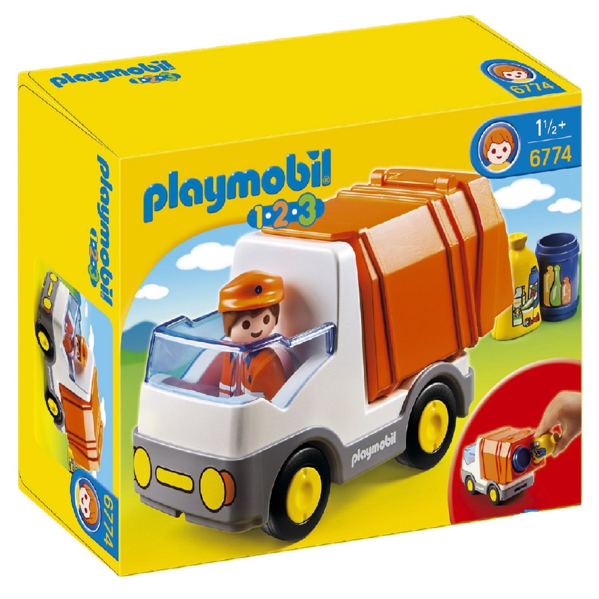 Voir la diapositive 1 : PLAYMOBIL 6774 - 1.2.3 - Camion poubelle