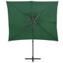 Voir la diapositive 3 : VIDAXL Parasol de jardin en porte-a-faux a double toit vert 250x250 cm