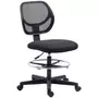 VINSETTO Chaise de bureau assise haute réglable dim. 59L x 61l x 93-113H cm pivotant 360° tissu maille respirante noir