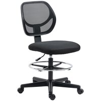 Vinsetto Fauteuil de bureau chaise de bureau assise haute réglable dim. 64L  x 60l x 106-126H cm tabouret de bureau pivotant 360° maille respirante gris  et blanc