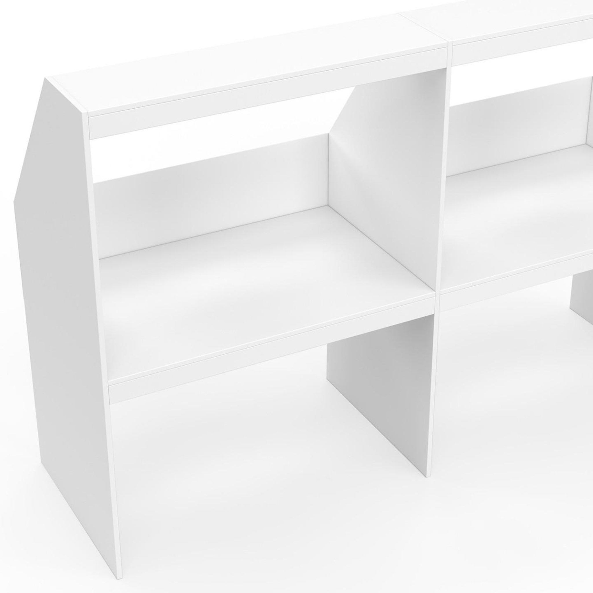 Voir la diapositive 5 : ID MARKET Etagère sous pente 4 cases tomi 160 x 50 x 110/70 cm blanc