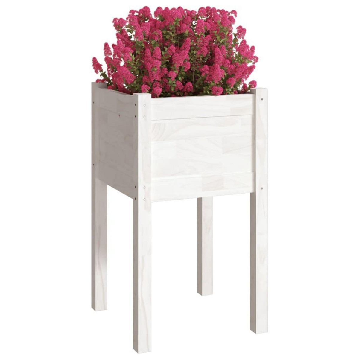 VIDAXL Jardiniere d'exterieur Blanc 40x40x70 cm Bois de pin massif