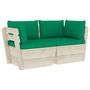 Voir la diapositive 2 : VIDAXL Canape palette a 2 places de jardin avec coussins Bois d'epicea