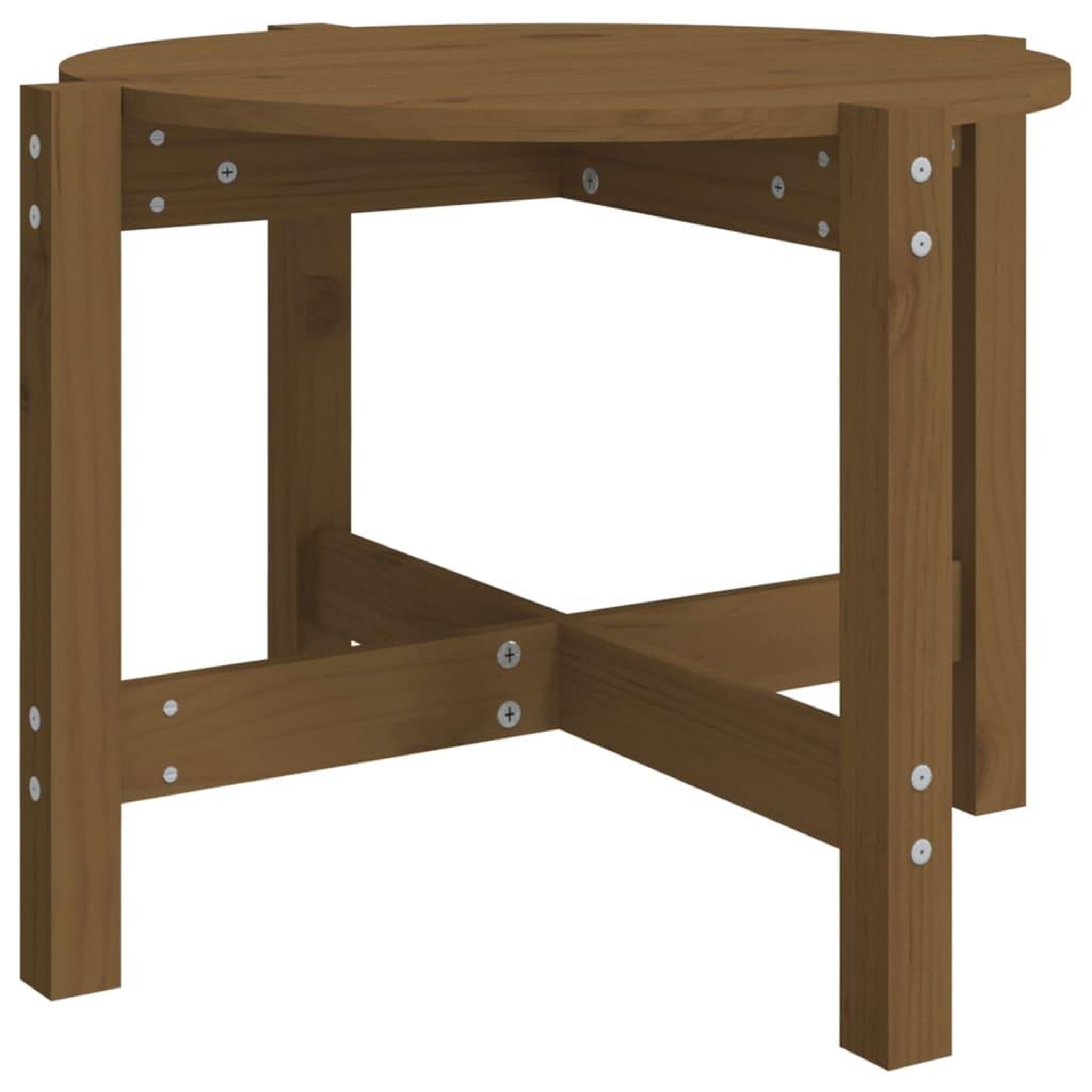Voir la diapositive 2 : VIDAXL Table basse Marron miel Ø 62,5x45 cm Bois massif de pin