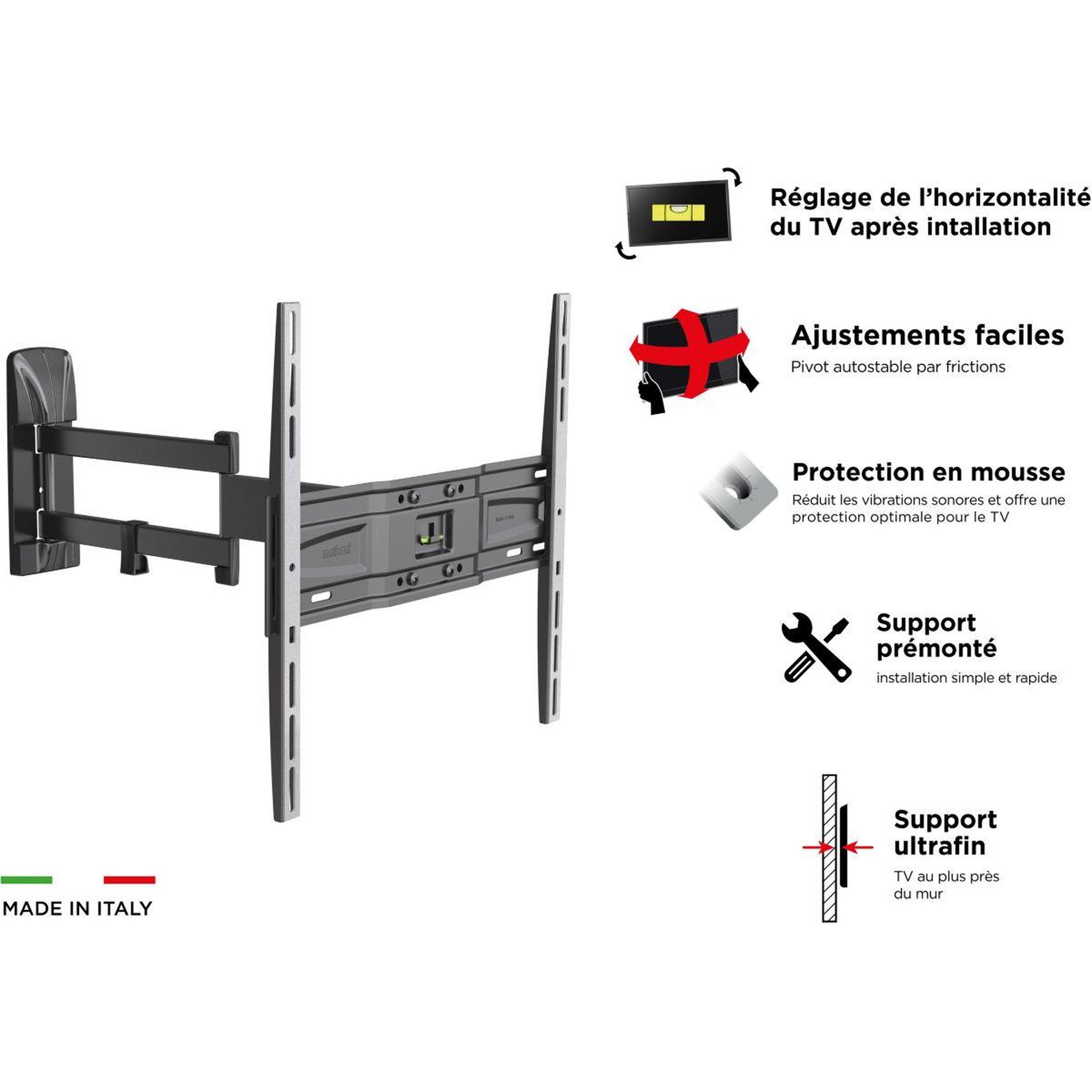Voir la diapositive 3 : Meliconi Support mural TV GS DR400 PLUS NEW 40 - 82''