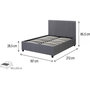 Voir la diapositive 4 : Habitat et Jardin Lit double avec coffre  Carla  - 180 x 200 - Gris