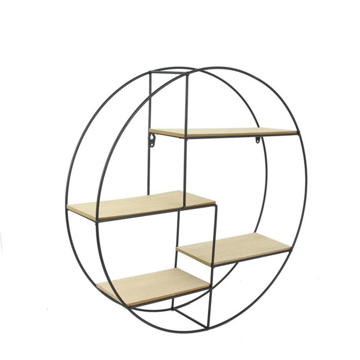 The Home Deco Factory Étagère bois et métal ronde