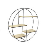 The Home Deco Factory Étagère bois et métal ronde