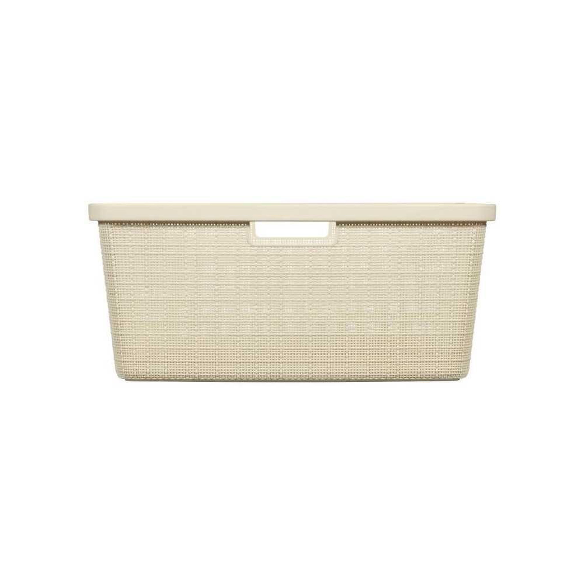 Voir la diapositive 2 : CURVER Panier à linge curver jute 46 l beige en plastique effet tressé