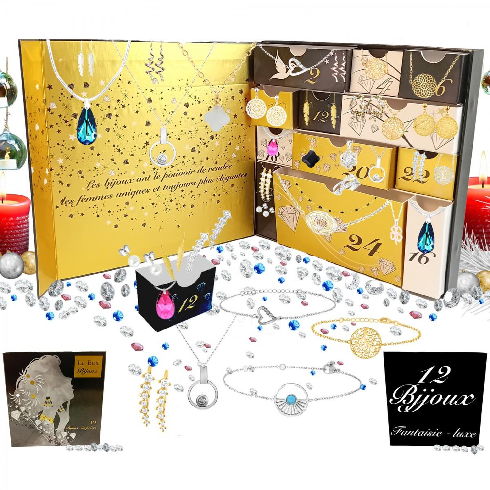 Voir la diapositive 1 : SC CRYSTAL Calendrier de l'avent SC Crystal - 12 bijoux