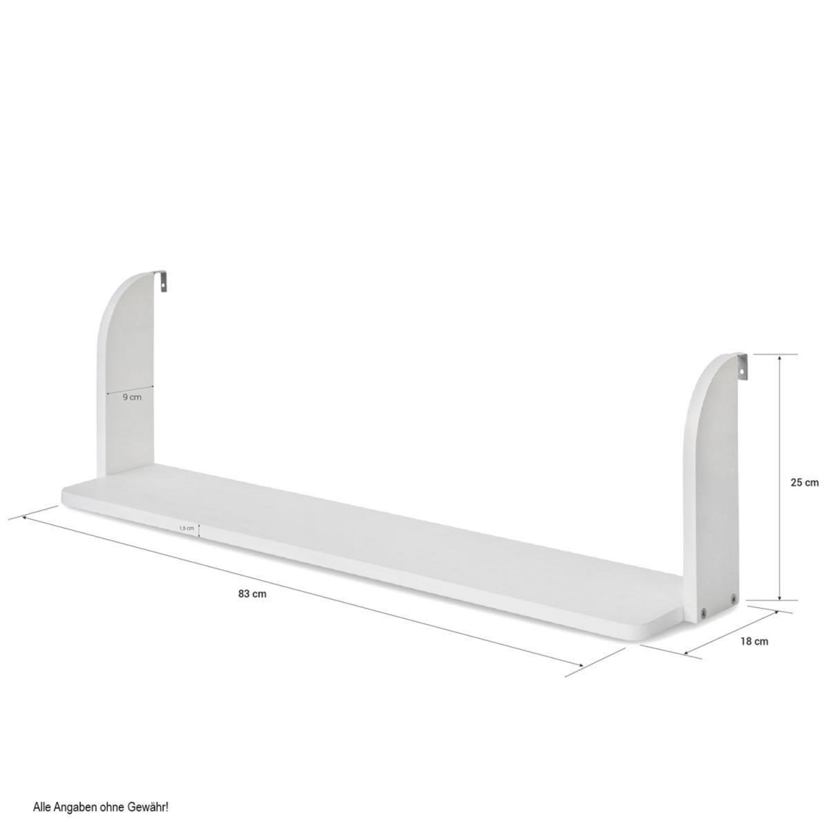 HomeStyle4U Etagère suspendue blanche en bois 83cm à fixer à un lit