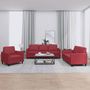 Voir la diapositive 1 : VIDAXL Ensemble de canapes 3 pcs et coussins Rouge bordeaux Similicuir