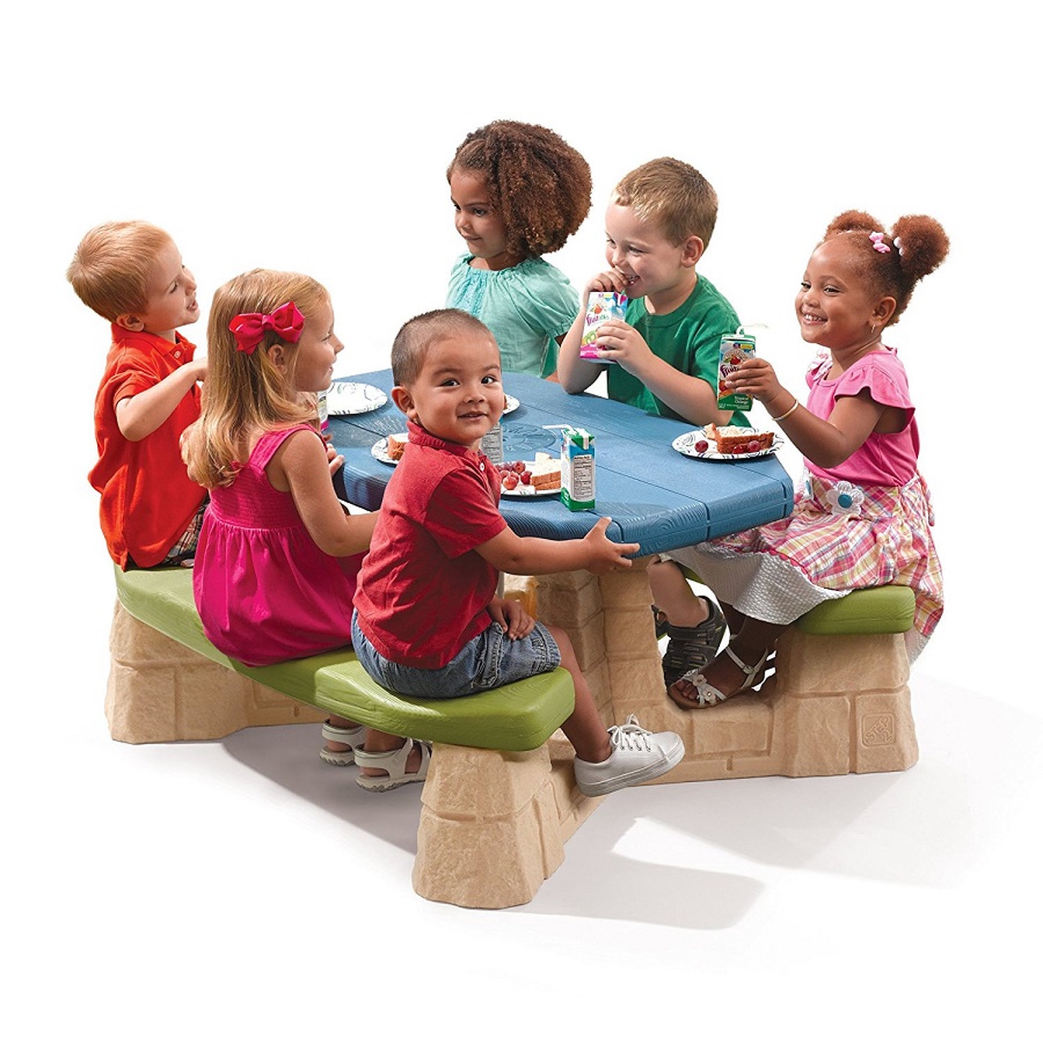 Voir la diapositive 2 : Step2 Table pique-nique avec parasol haut et socle beige