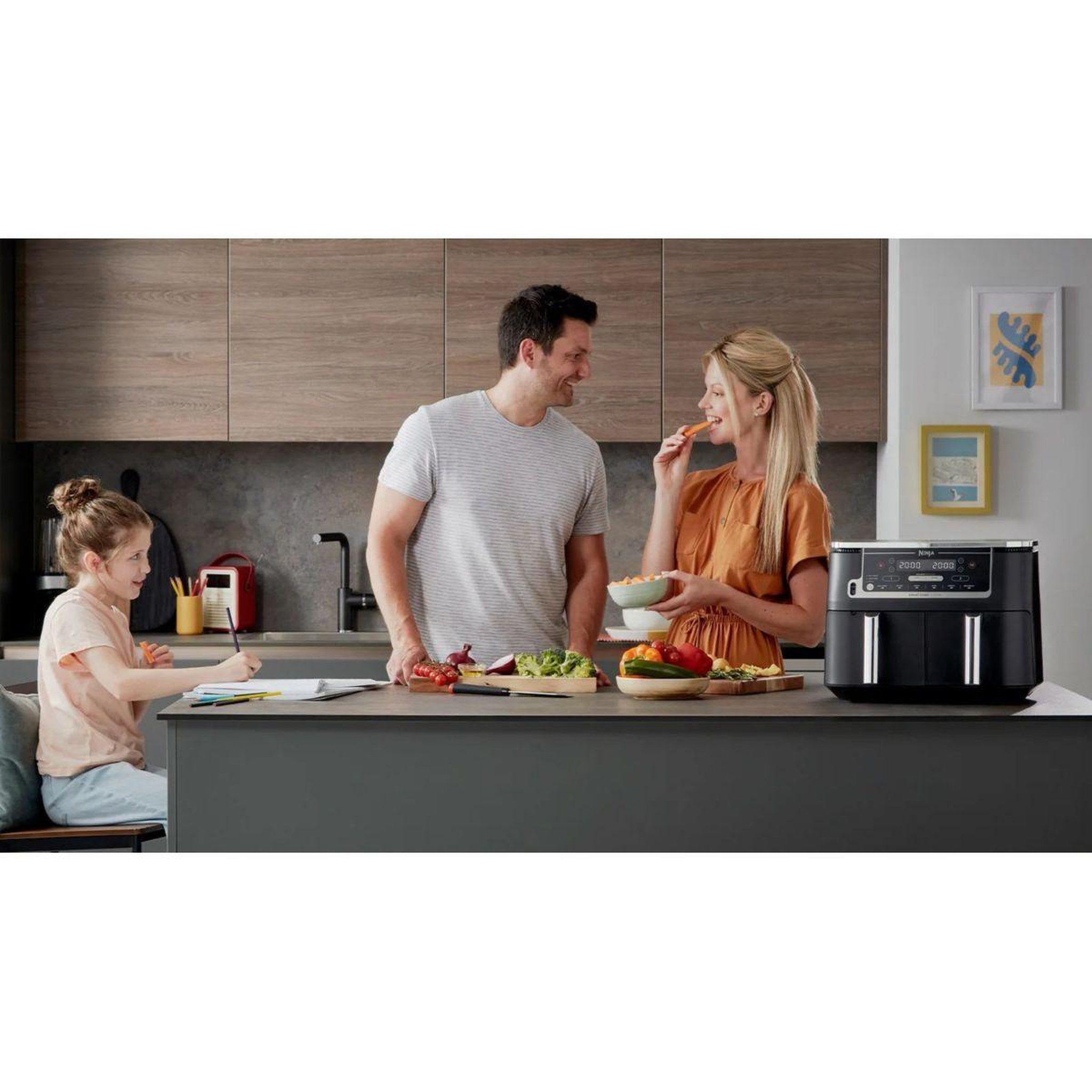 Voir la diapositive 5 : NINJA Friteuse sans huile Foodi DualZone 9,6l  AF451EU avec sonde