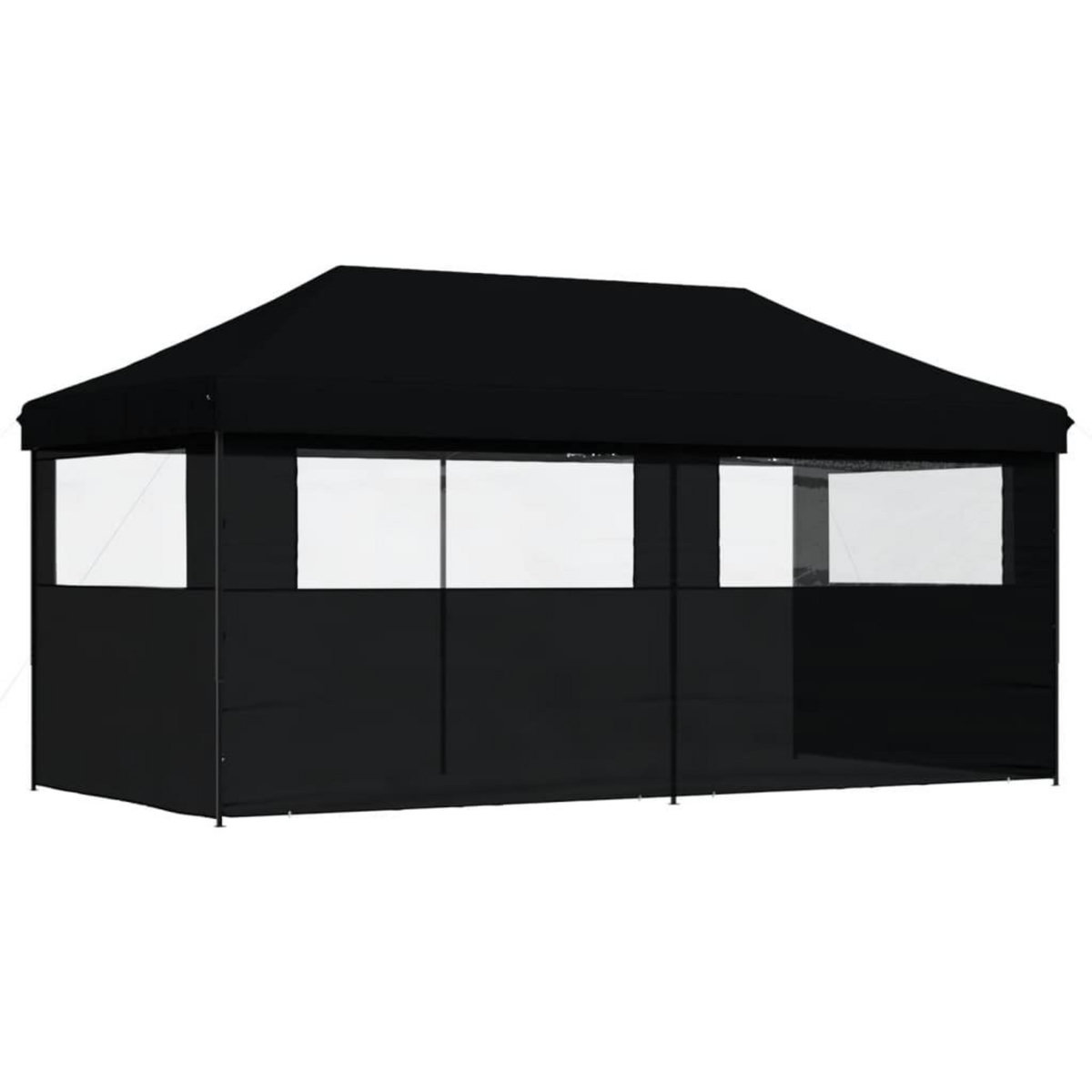 VIDAXL Tente de reception pliable escamotable 3 parois laterales noir