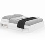 Voir la diapositive 1 : ID MARKET Cadre de lit double SALEM avec rangements et sommier 160 x 200 cm blanc