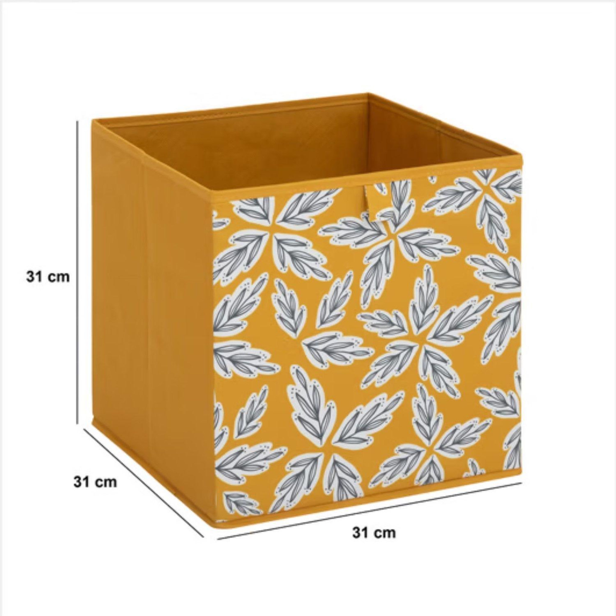 Voir la diapositive 4 : TOILINUX Lot de 6 boites de rangement folia - l. 31 x l.31 x h. 31 cm - jaune