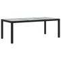 Voir la diapositive 2 : VIDAXL Table de jardin Noir 190x90x75 cm Verre trempe/resine tressee