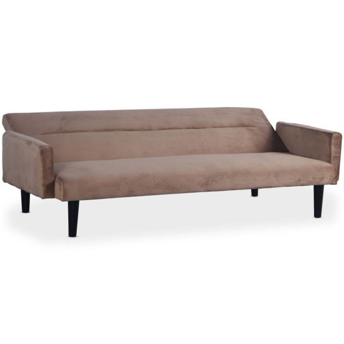 Paris Prix Canapé Convertible en Velours  Romeo  182cm Taupe