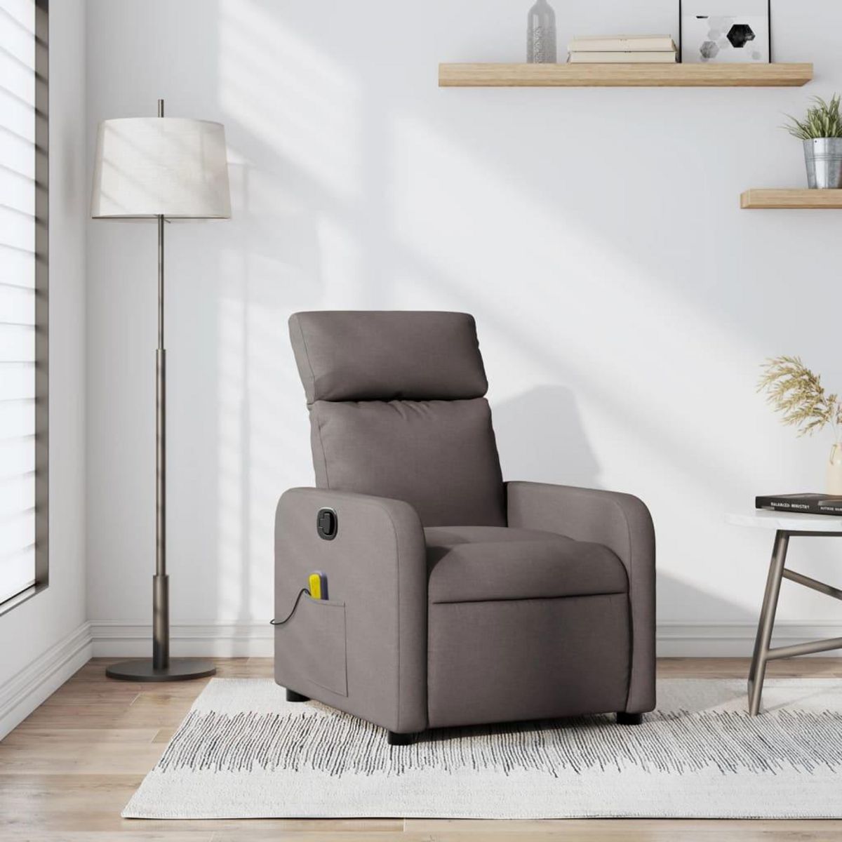 VIDAXL Fauteuil de massage inclinable Taupe Tissu