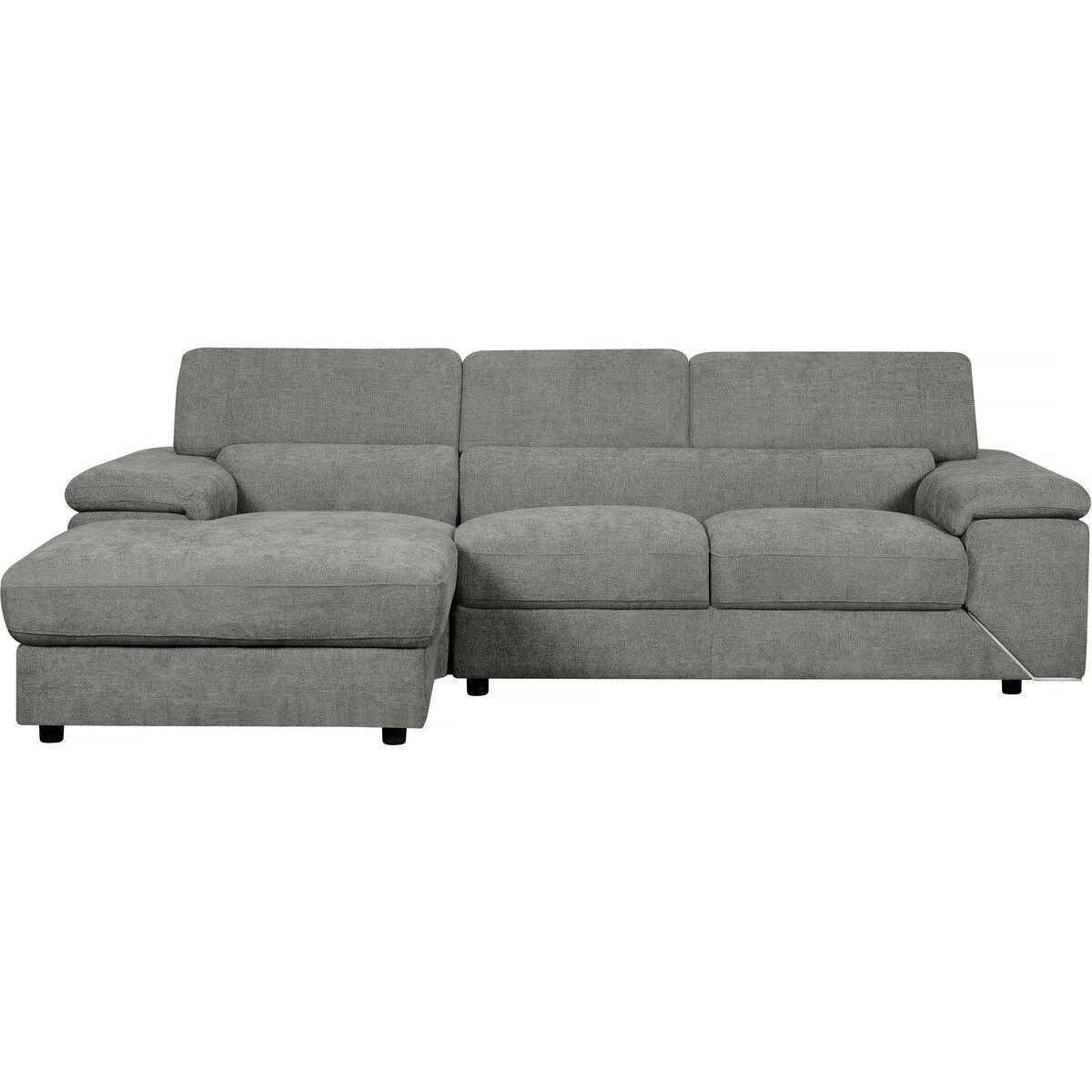 Habitat et Jardin Canapé d'angle en tissu chenille  London  - 4 places - Gris