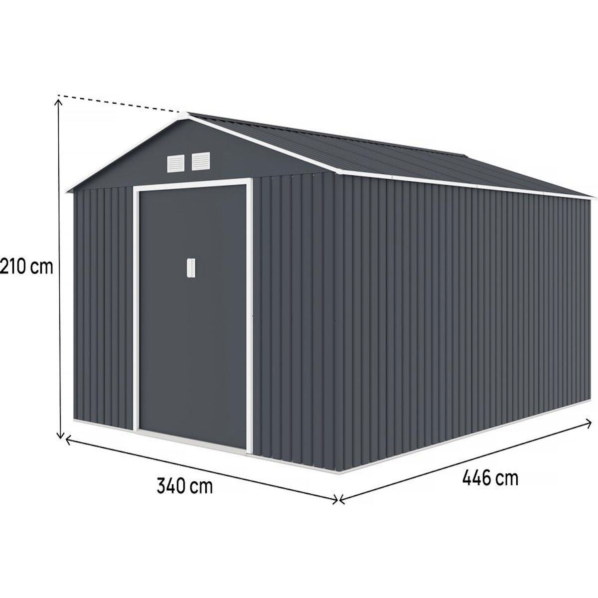 Habitat et Jardin Abri de jardin métal  Vegas - 15 m² - Gris