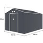 Voir la diapositive 3 : Habitat et Jardin Abri de jardin métal  Vegas - 15 m² - Gris