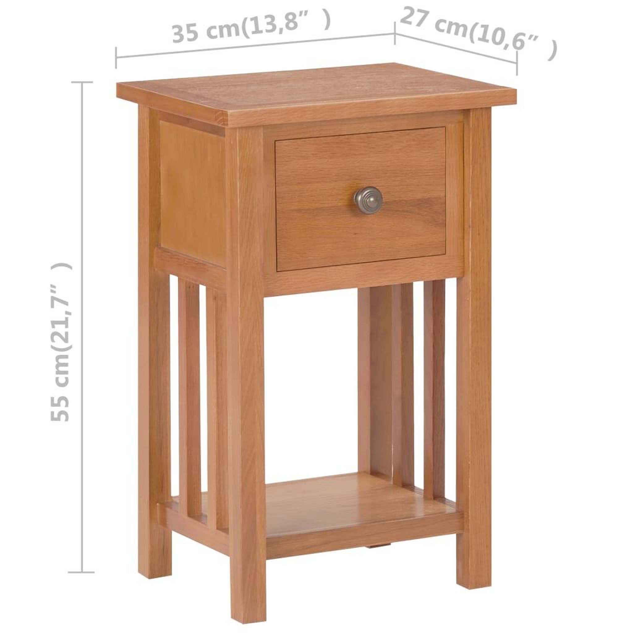 Voir la diapositive 6 : VIDAXL Table a revues avec tiroir 35x27x55 cm bois de chene solide