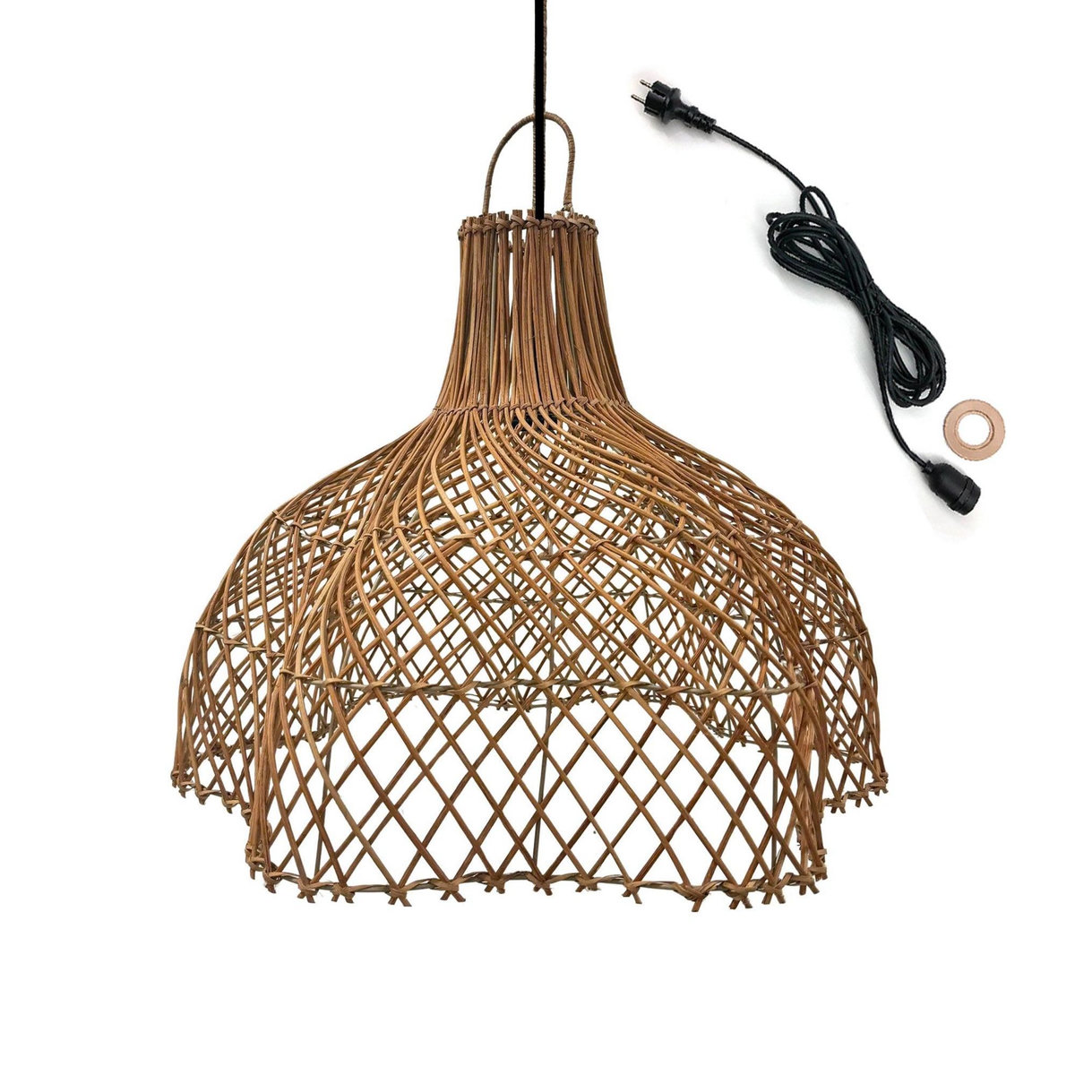 Lumisky Suspension d'extérieur avec cable ARIA Beige Rotin D60 cm