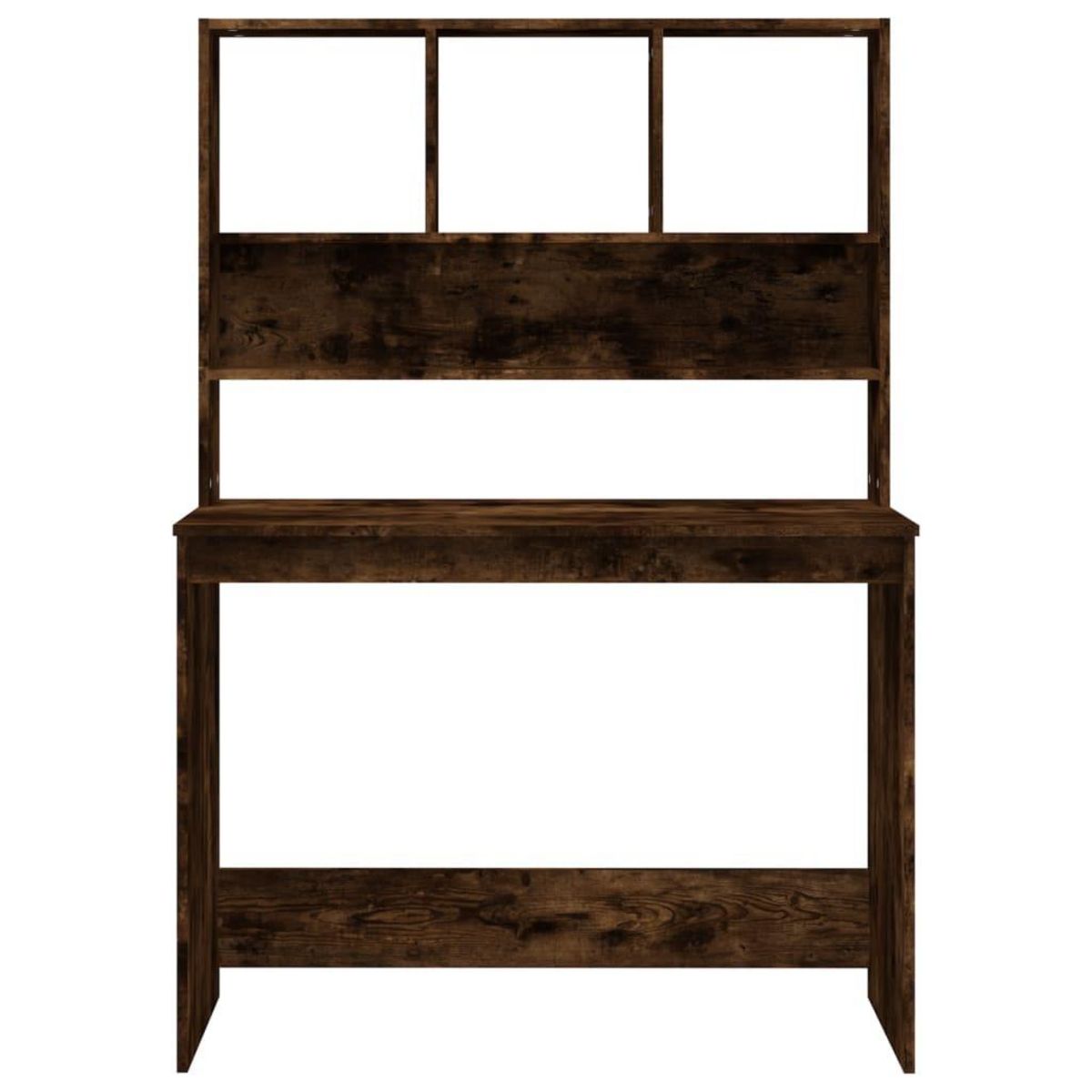 VIDAXL Bureau avec etageres Chene fume 102x45x148 cm Bois d'ingenierie