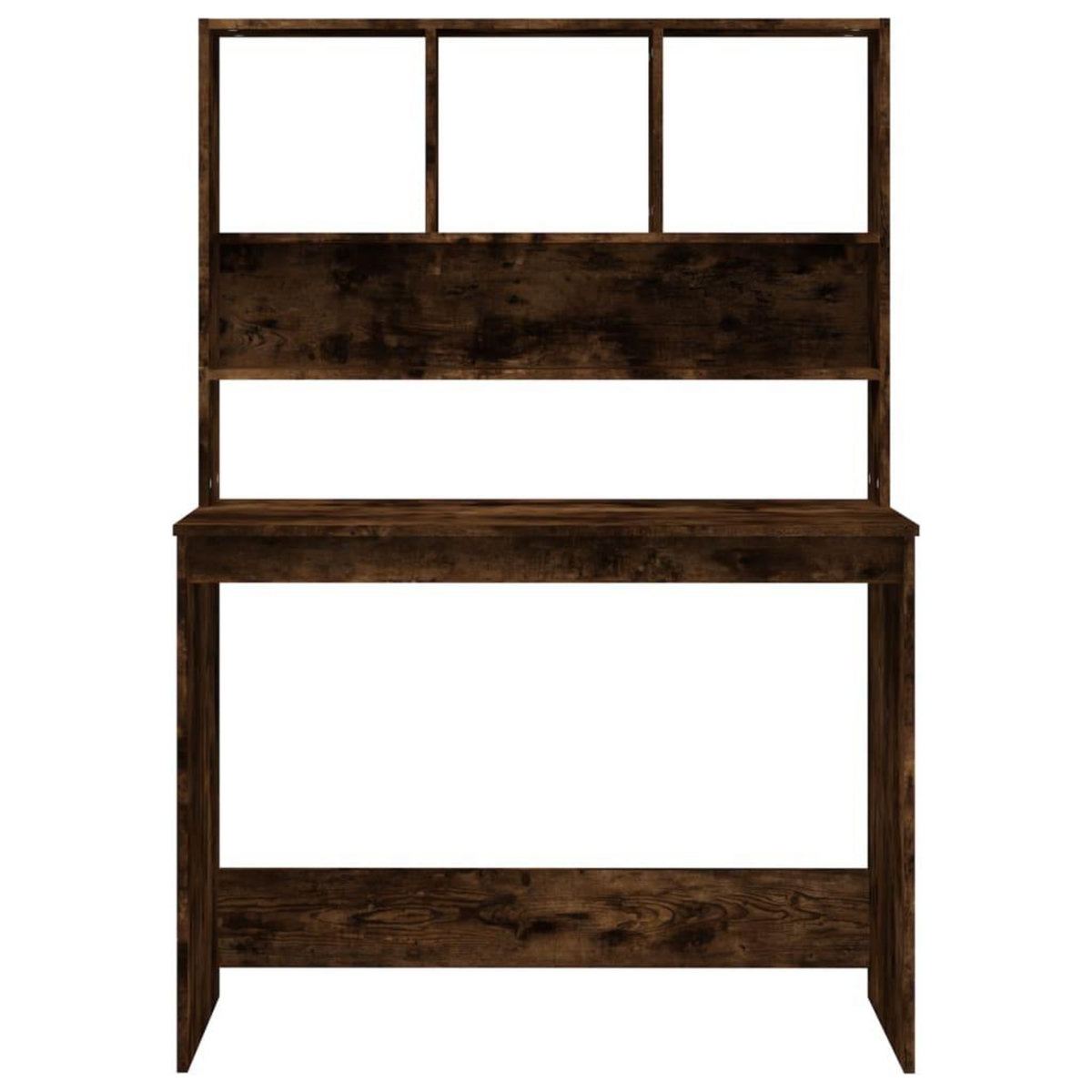 VIDAXL Bureau avec etageres Chene fume 102x45x148 cm Bois d'ingenierie