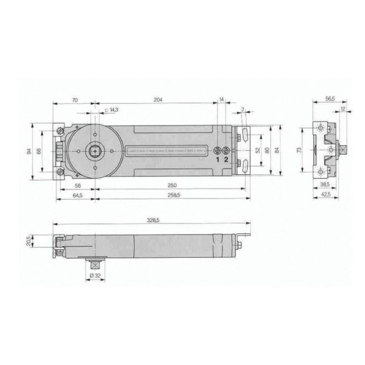 DORMA Ferme porte RTS 85 force 5 avec arrêt à 90° DORMA 85332101