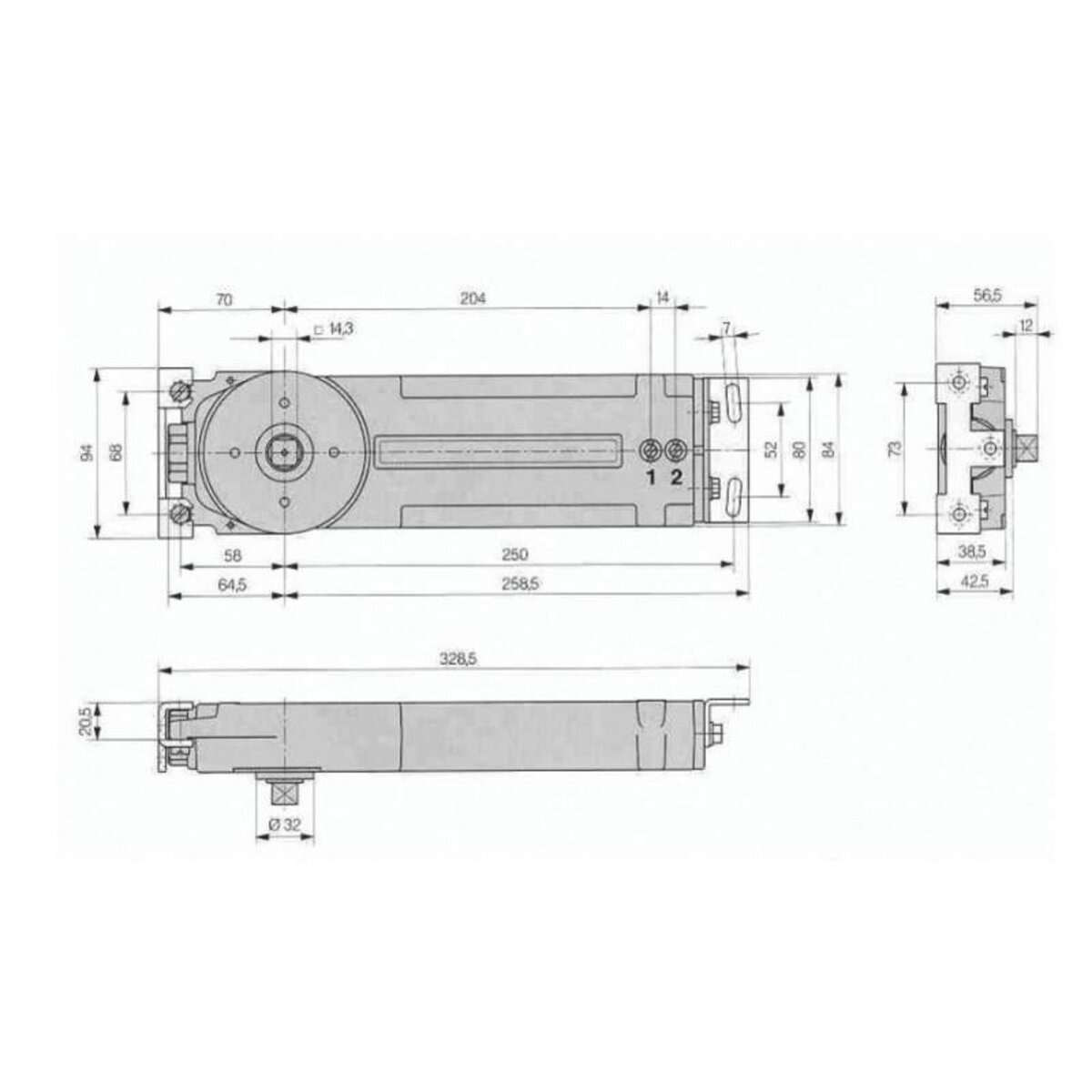DORMA Ferme porte RTS 85 force 5 avec arrêt à 90° DORMA 85332101