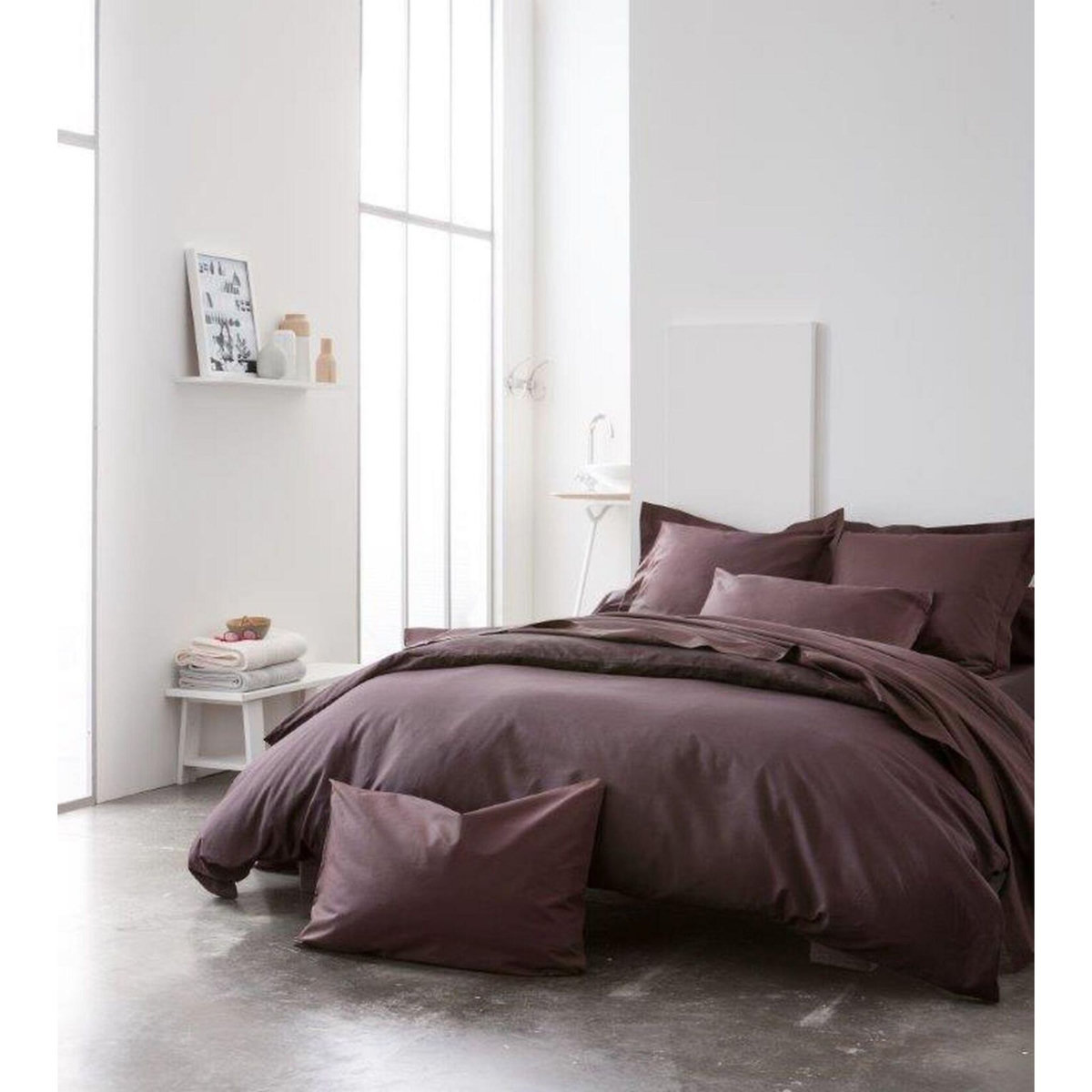 Home collection Housse de couette 100% coton uni
