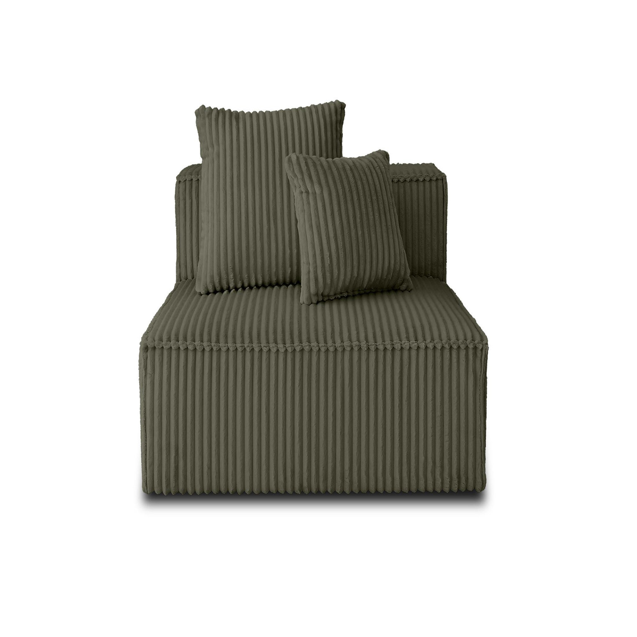 Voir la diapositive 5 : LISA DESIGN Colombine - module d'assise - en velours côtelé grosses côtes
