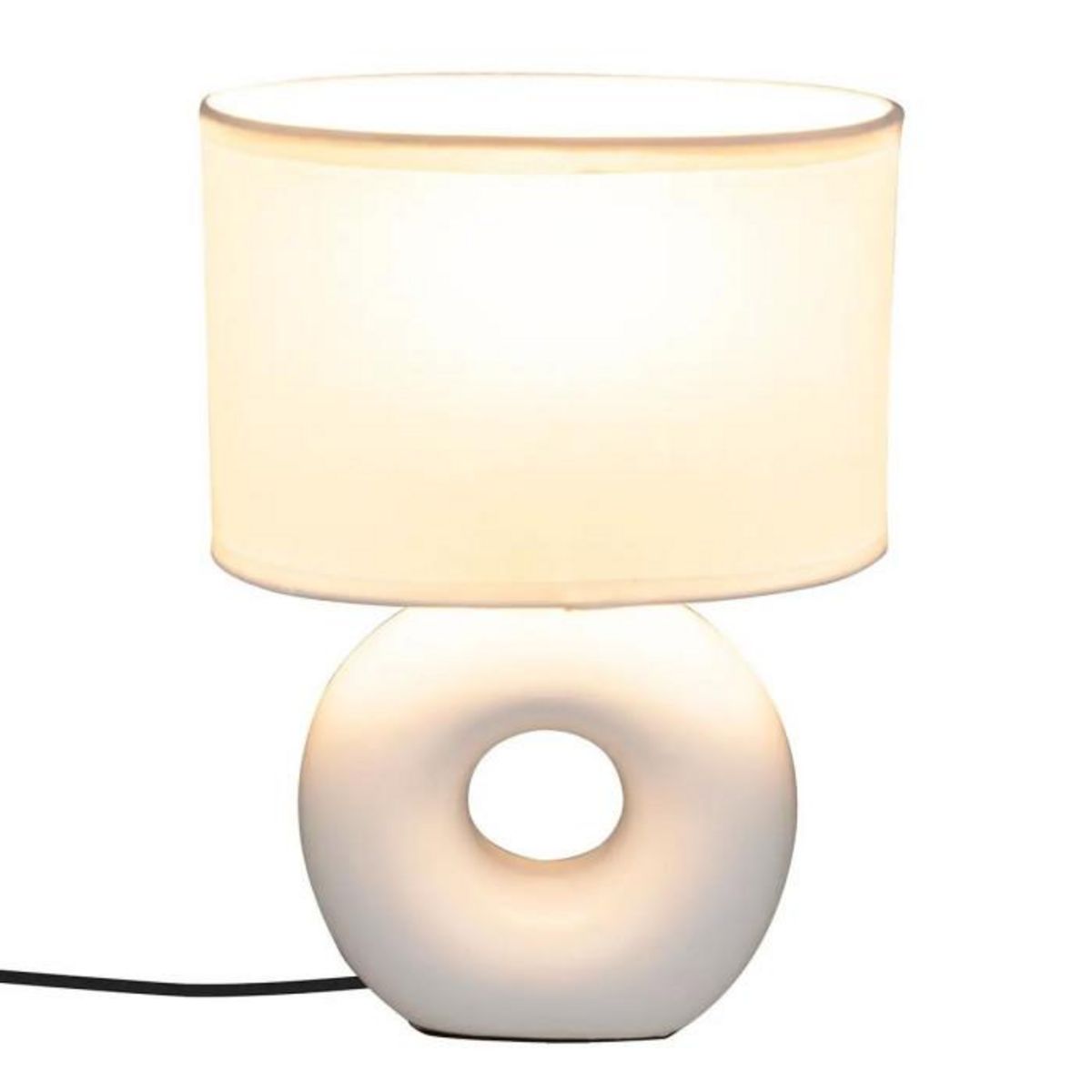 ATMOSPHERA Lampe à Poser Ronde  Baru  25cm Blanc Mat