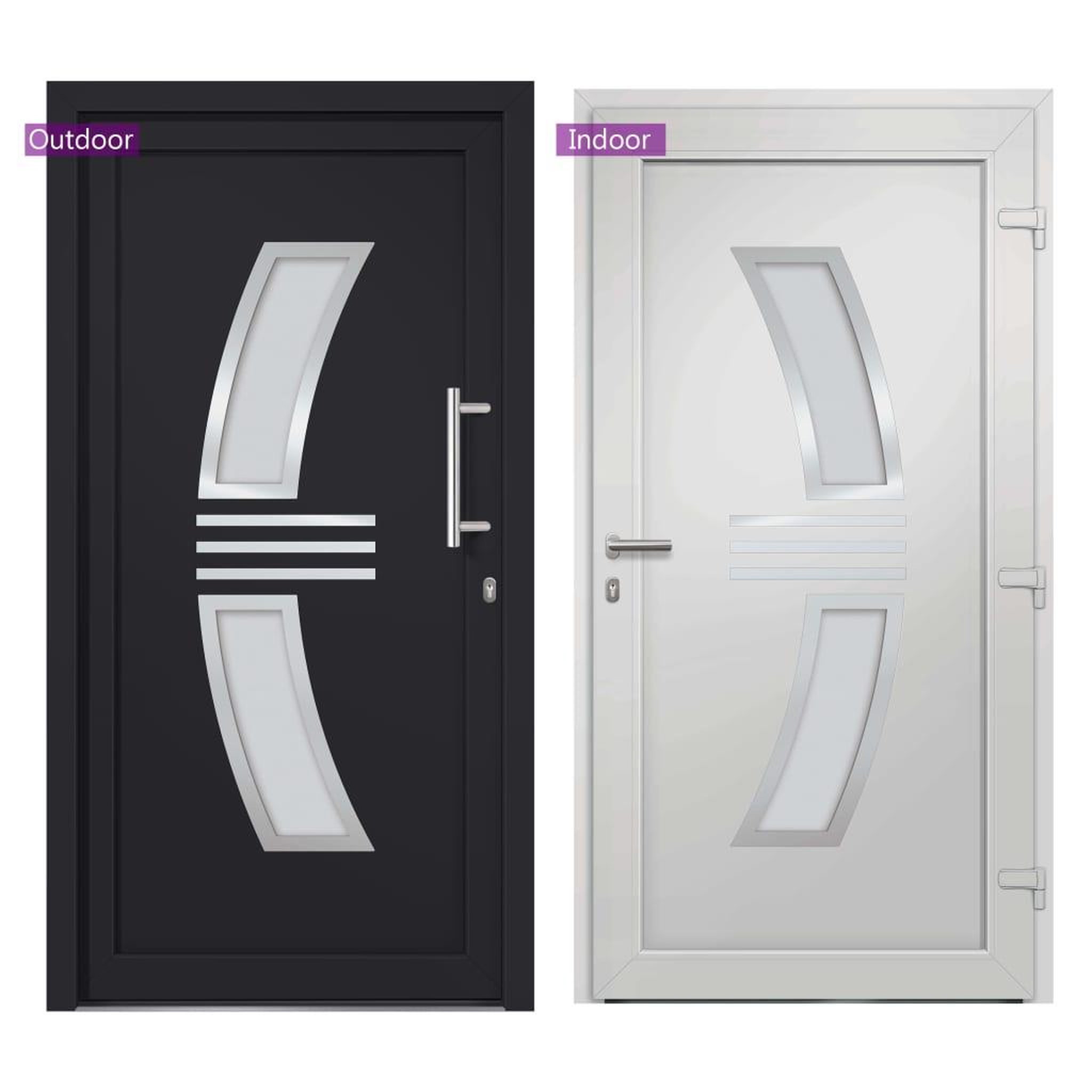 Voir la diapositive 3 : VIDAXL Porte d'entree principale Anthracite 98x208 cm