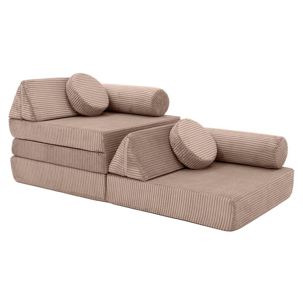 BEST MOBILIER Ines - canapé droit 2 places en velours côtelé