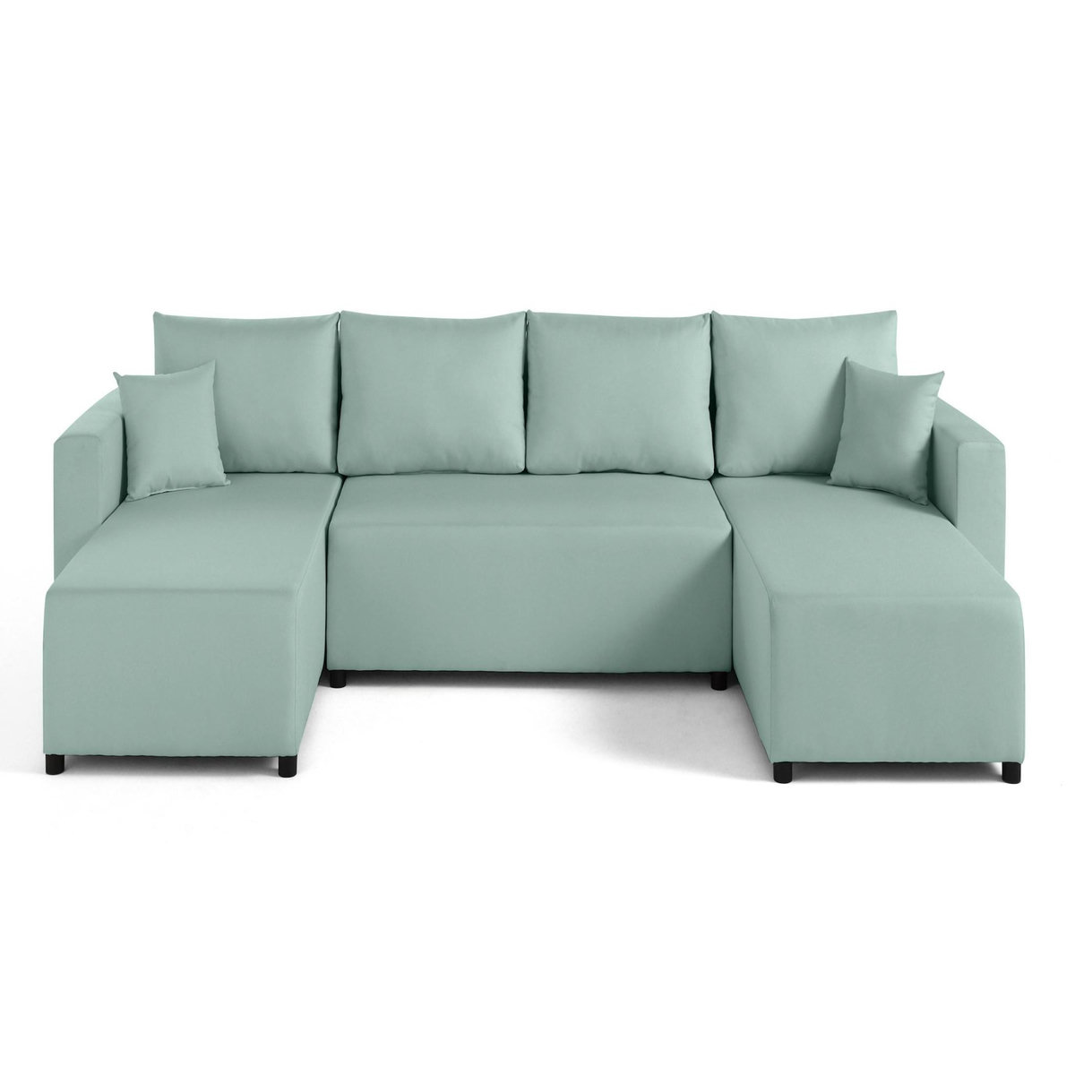 BEST MOBILIER Regala - canapé panoramique - 7 places - convertible avec coffre - en tissu