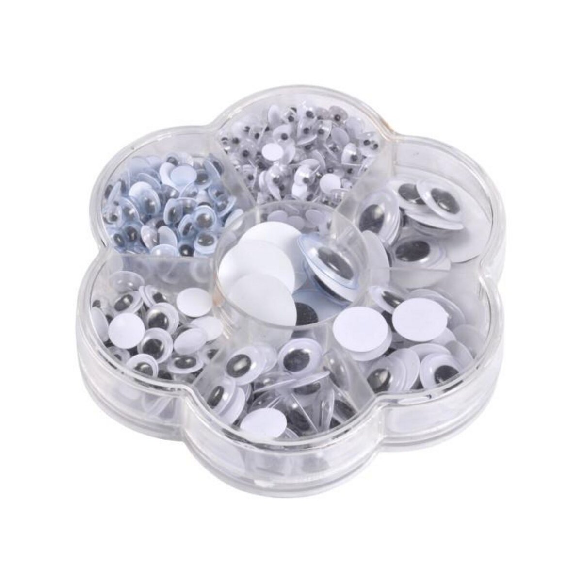 Paris Prix Lot de 336 Yeux Mobiles  Boîte Fleur  17cm Blanc